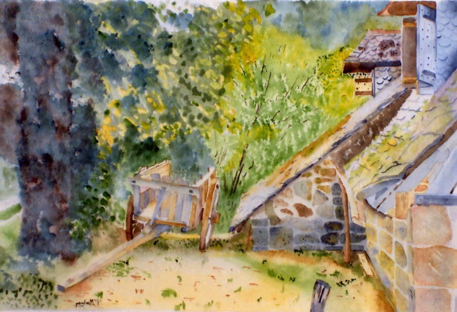 Pierre Maubeau - 水彩画  - Ferme corrézienne