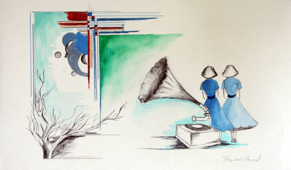 Virginie Hamel :  aquarelle, encre et crayon