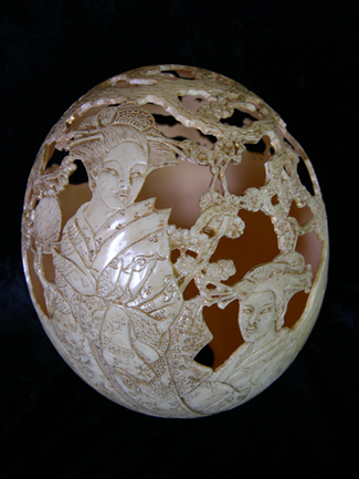 Christel Assante - sculpture oeufs sculptés