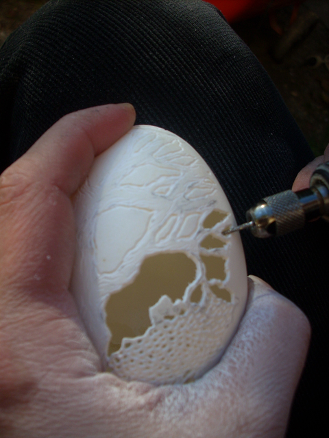 Christel Assante - carving carved eggs