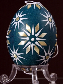 Oeuf décoré à la cire colorée et à la paille : Slovaquie