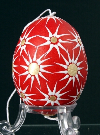 Oeuf décoré à la cire colorée et à la paille : Slovaquie