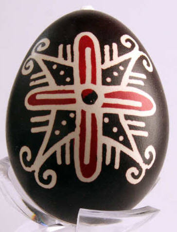 Oeuf de poule Pysanky - Technique traditionnelle de batik à la cire : Hongrie
