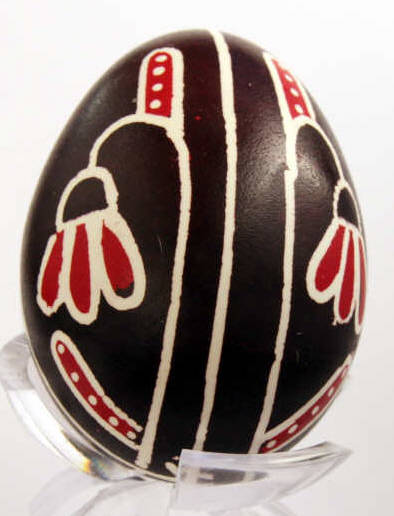 Oeuf de poule Pysanky - Technique traditionnelle de batik à la cire : Hongrie