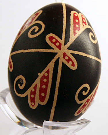 Oeuf de poule Pysanky - Technique traditionnelle de batik à la cire : Hongrie