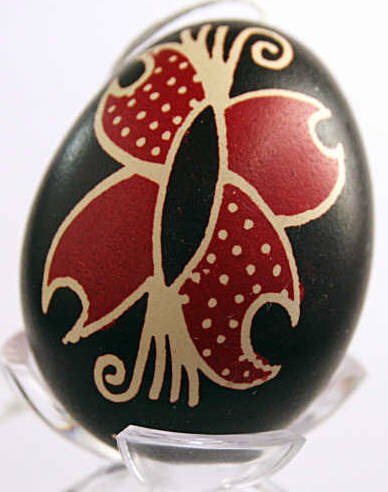 Oeuf de poule Pysanky - Technique traditionnelle de batik à la cire : Hongrie