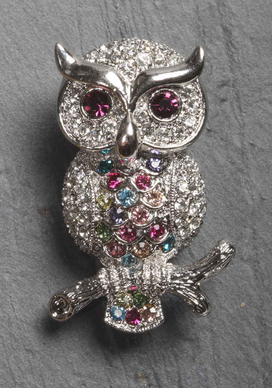 Broche en forme de chouette - Crystaux Swarovski