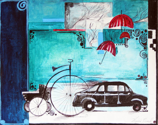 Virginie Hamel, Yukon, Acrylique et encre sur toile 
