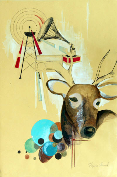 Virginie Hamel, Yukon, Aquarelle, encre et crayon 