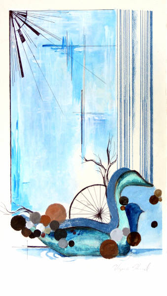 Virginie Hamel, Yukon, Aquarelle, encre et crayon 