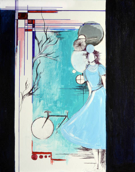 Virginie Hamel, Yukon, Acrylique et encre sur toile 